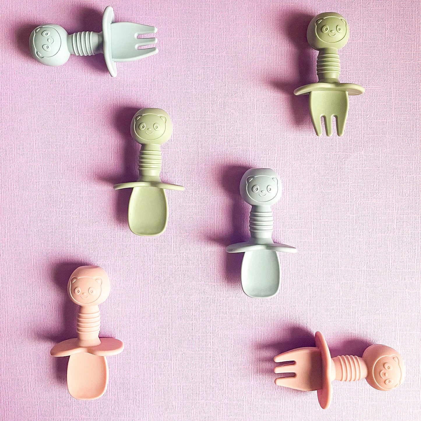 Mini Silicone Training Utensil Set - Green