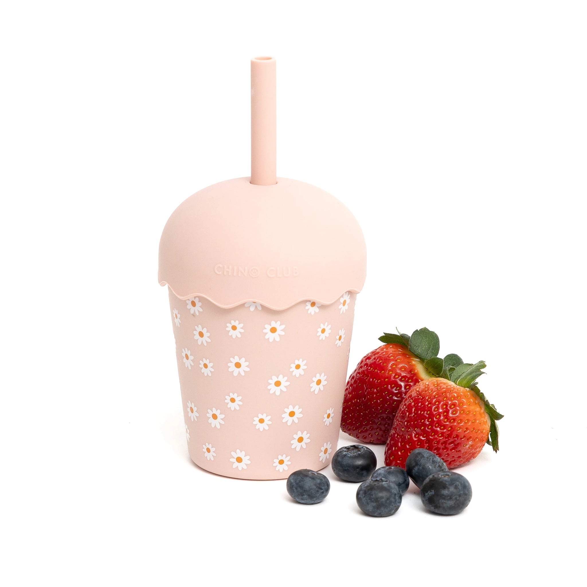 Chino Mini Smoothie Cup & Straw Pink Daisy