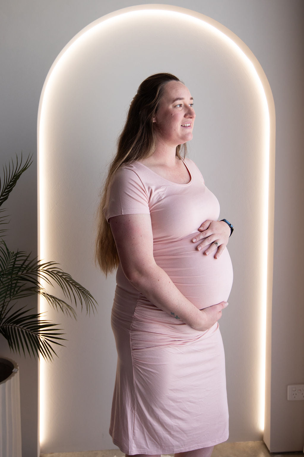 Maternity Bodycon Dress - Blush