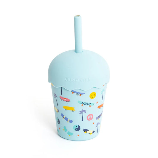 Chino Mini Smoothie Cup & Straw Skate Blue