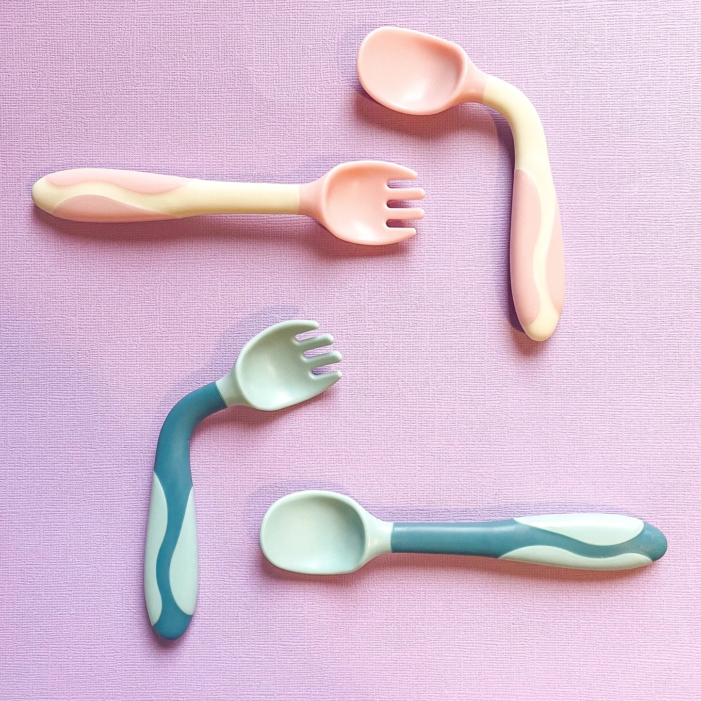Bendable Silicone Cutlery with Travel Case - Pink