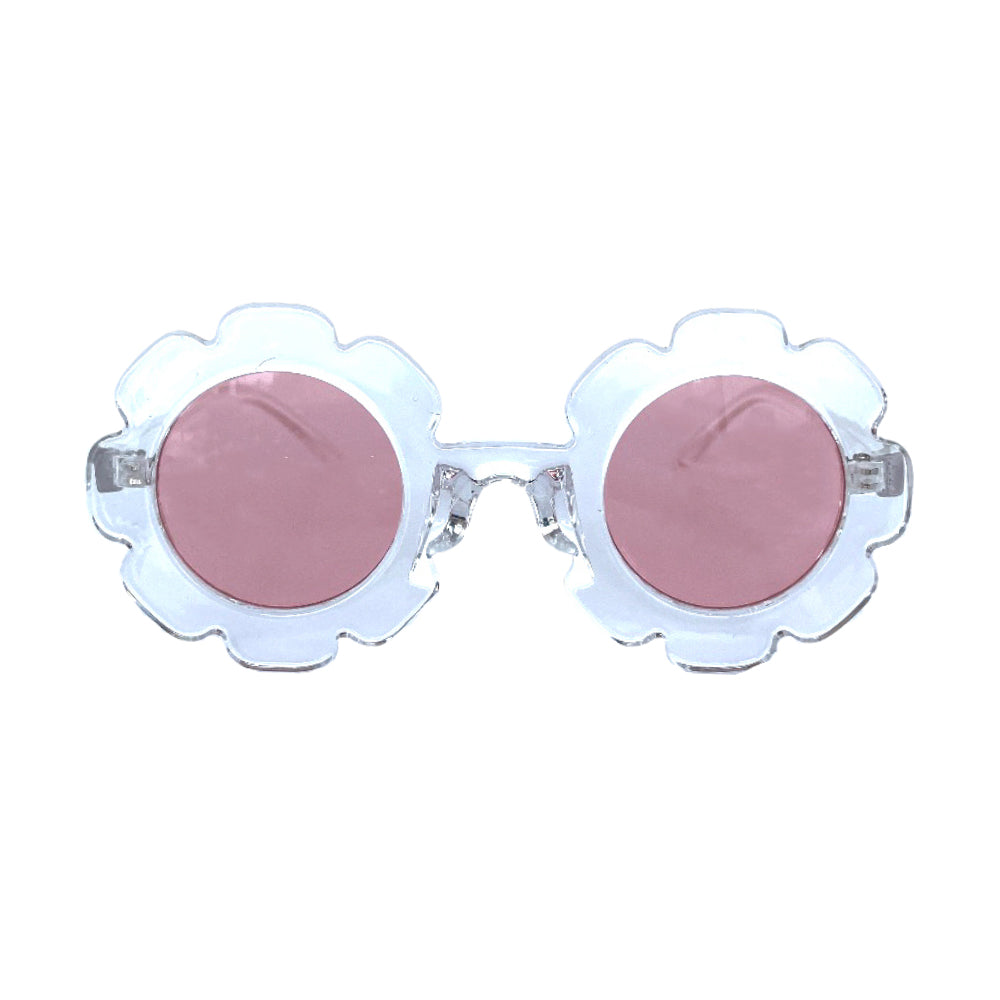 Sunglasses - Flower - Clear with purple lense