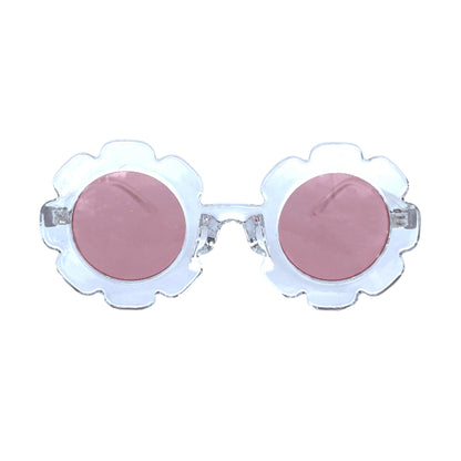 Sunglasses - Flower - Clear with purple lense