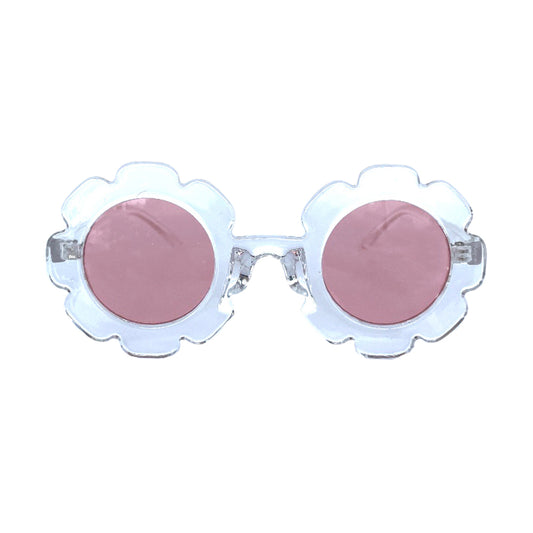 Sunglasses - Flower - Clear with purple lense