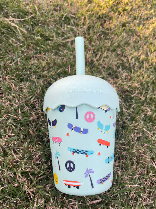 Chino Mini Smoothie Cup & Straw Skate Aqua
