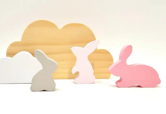 Bunnies & Cloud Set - Pink