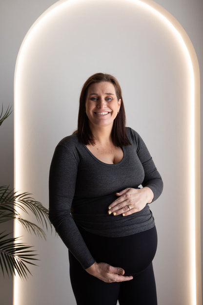 Born Maternity Long Sleeve Top (Grey)
