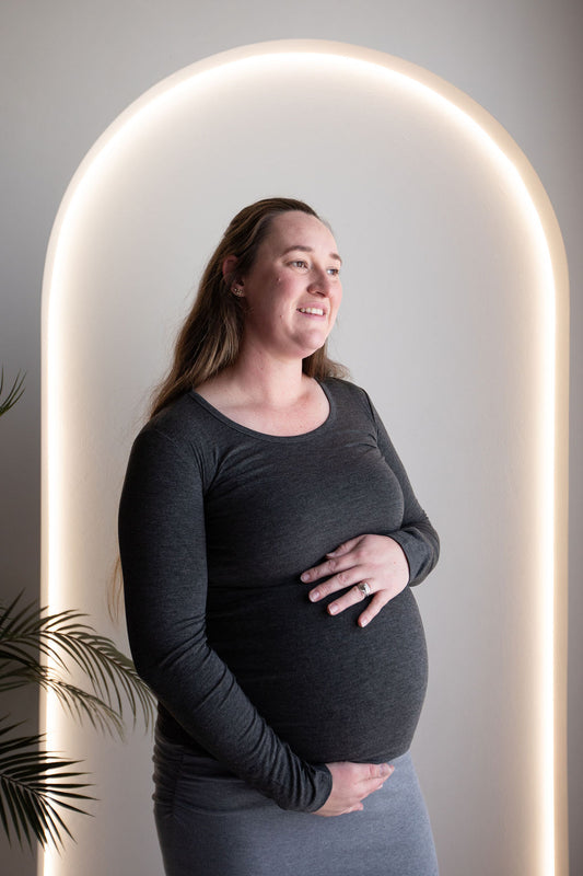 Born Maternity Long Sleeve Top (Grey)
