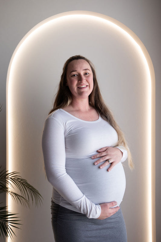 Born Maternity Long Sleeve Top (White)