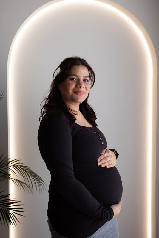 Born Maternity Long Sleeve Breast Feeding Top (Black)