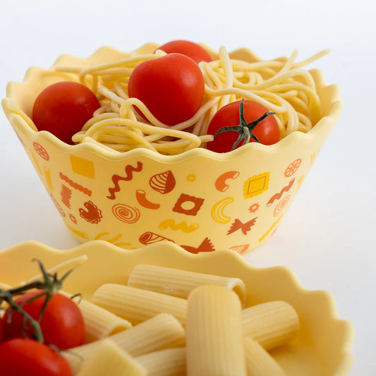 Chino Wavy Edge Silicone Bowl - Yellow Pasta