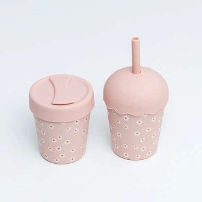 Chino Mini Smoothie Cup & Straw Pink Daisy