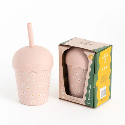 Chino Mini Smoothie Cup & Straw Pink Daisy