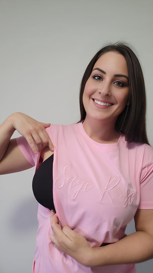 Sage Rose Feeding T-Shirt - Pink