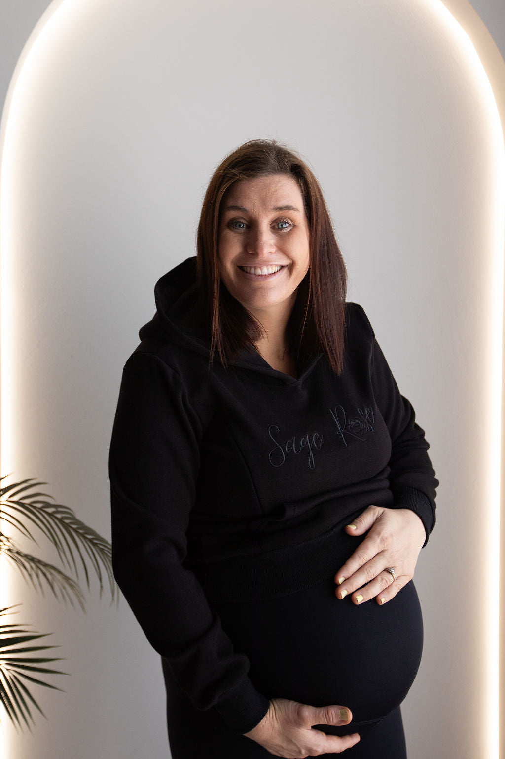 Sage Rose Feeding Hoodie - Black