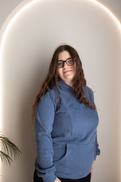 Sage Rose Feeding Hoodie - Blue