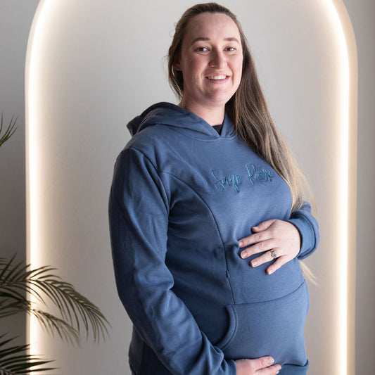 Sage Rose Feeding Hoodie - Blue