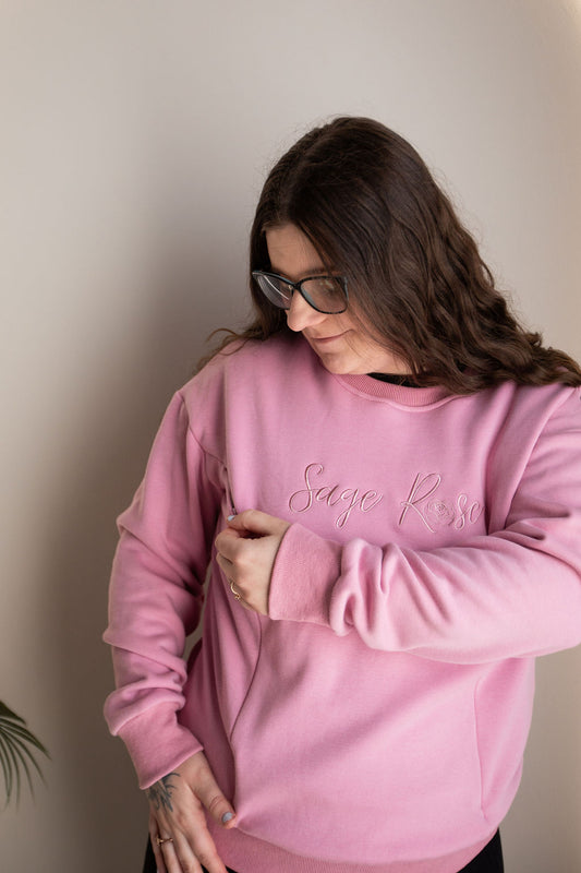 Sage Rose Feeding Jumper - Pink