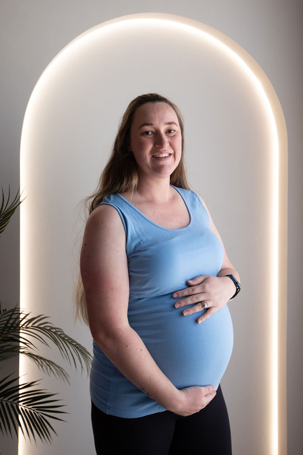 Born Maternity Breast Feeding Singlet (Blue)