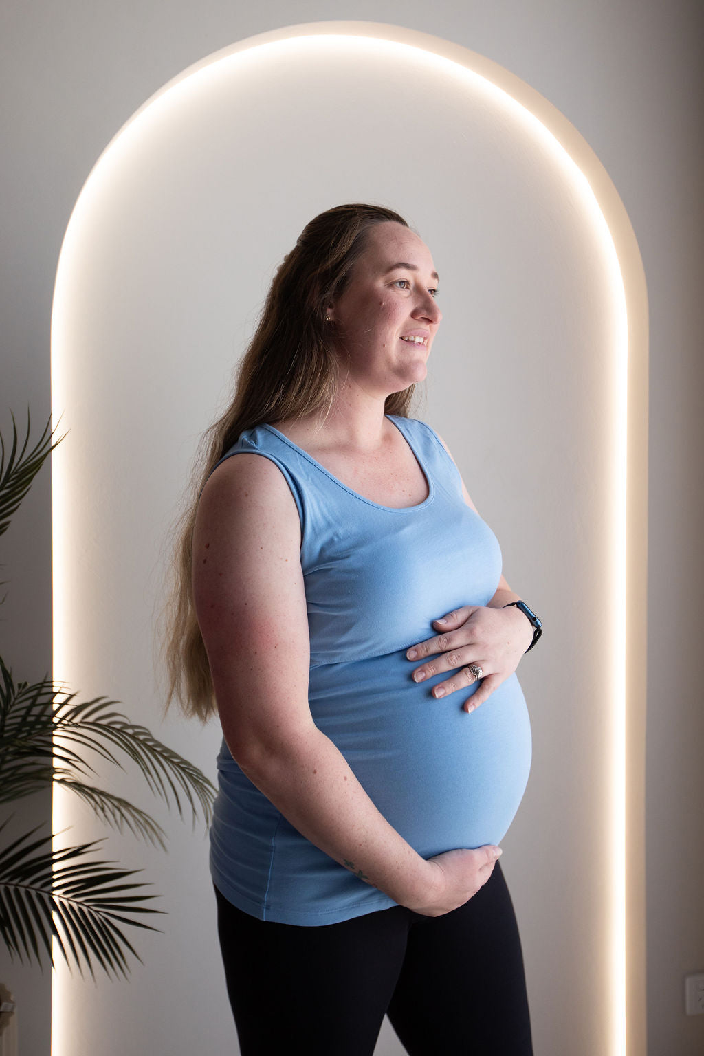 Born Maternity Breast Feeding Singlet (Blue)