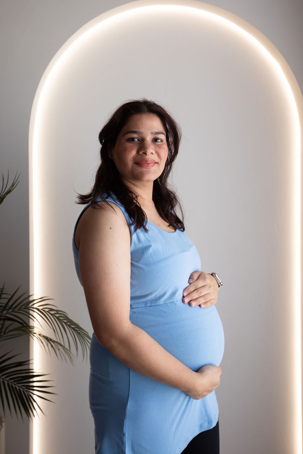 Born Maternity Breast Feeding Singlet (Blue)