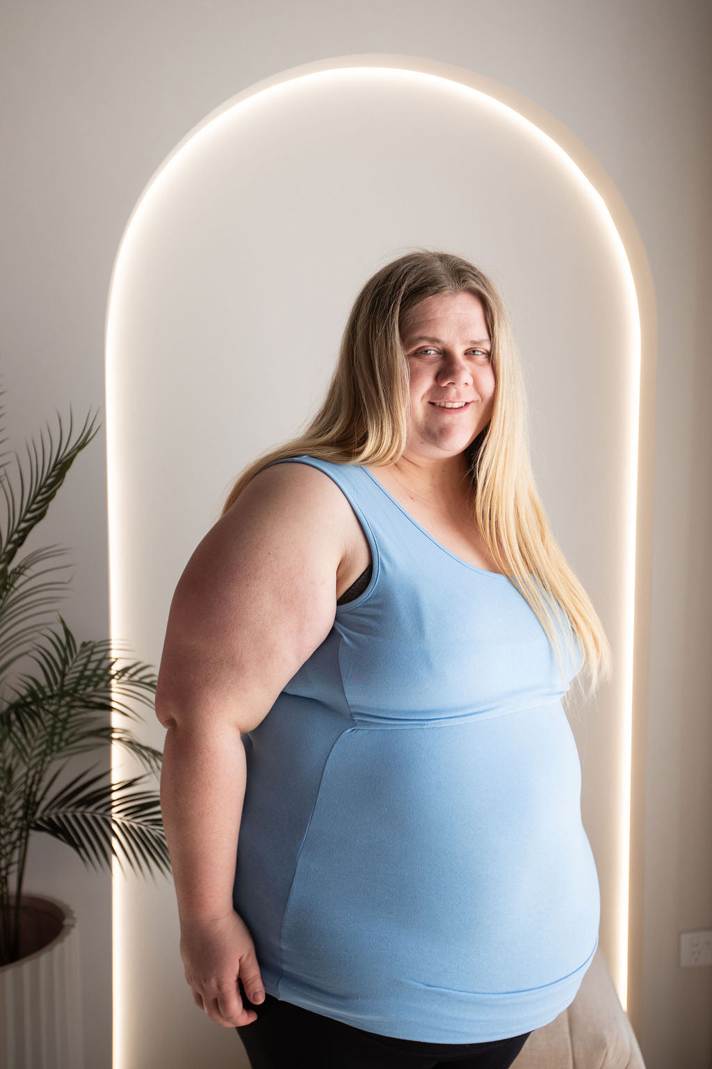 Born Maternity Breast Feeding Singlet (Blue)