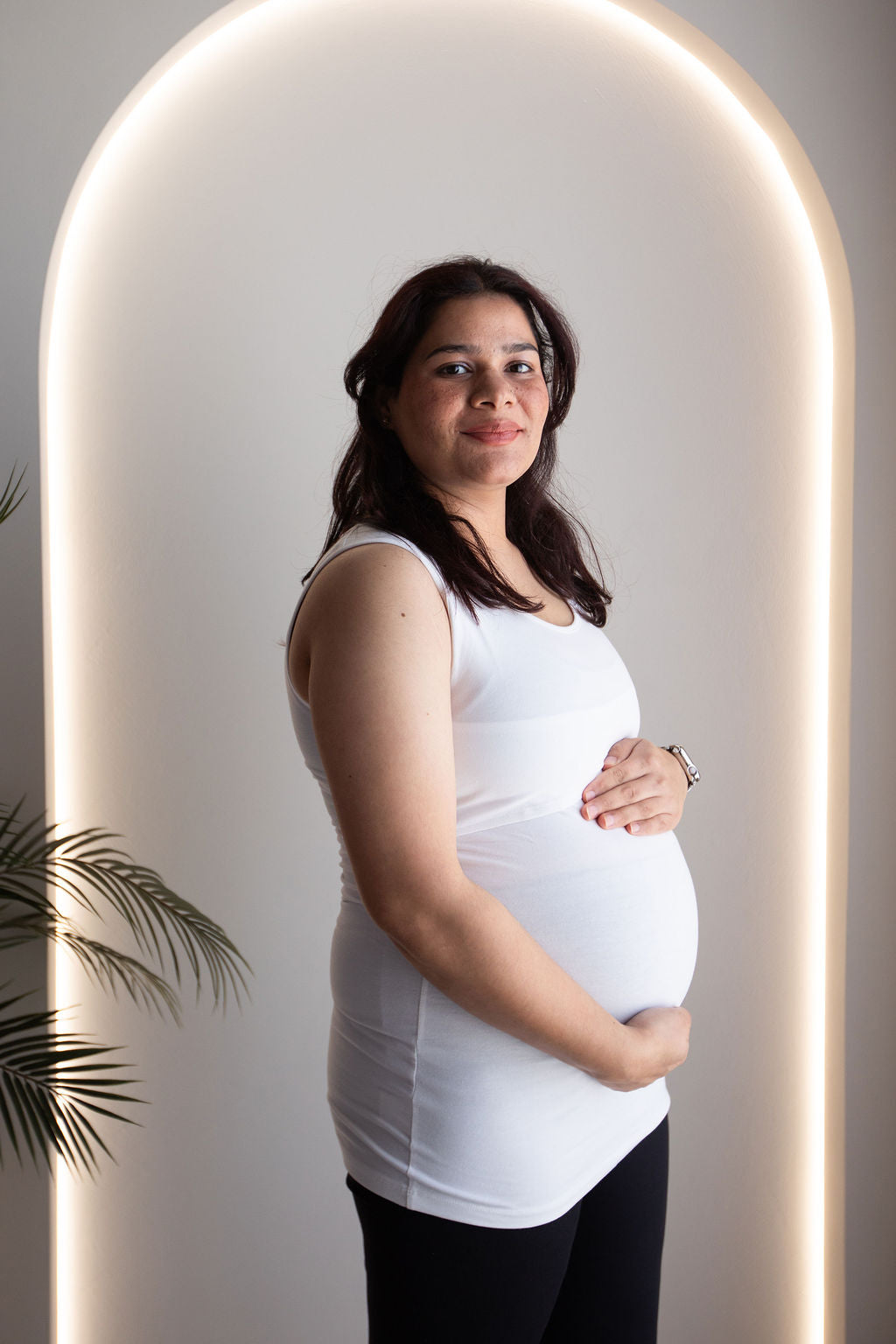 Born Maternity Breast Feeding Singlet (White)
