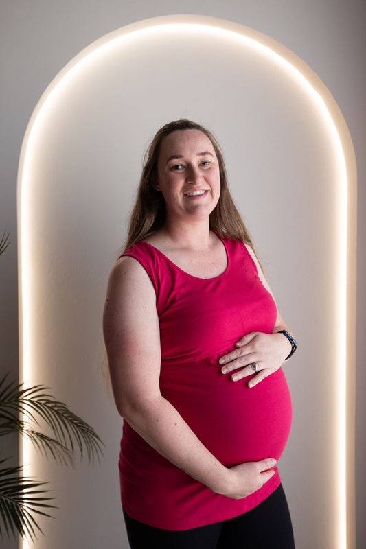 Born Maternity Breast Feeding Singlet (Dark Pink)