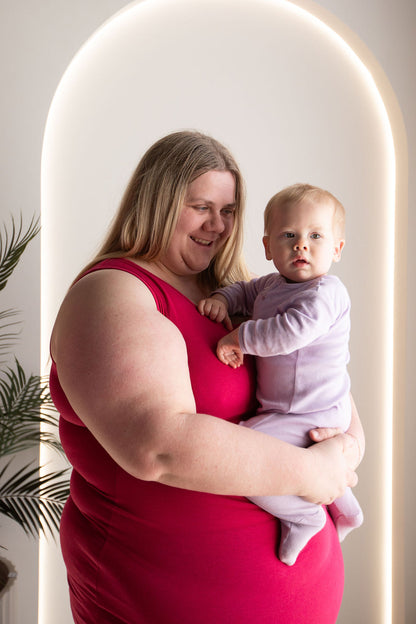 Born Maternity Breast Feeding Singlet (Dark Pink)
