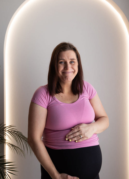 Born Maternity Short Sleeve Top (Light Pink)