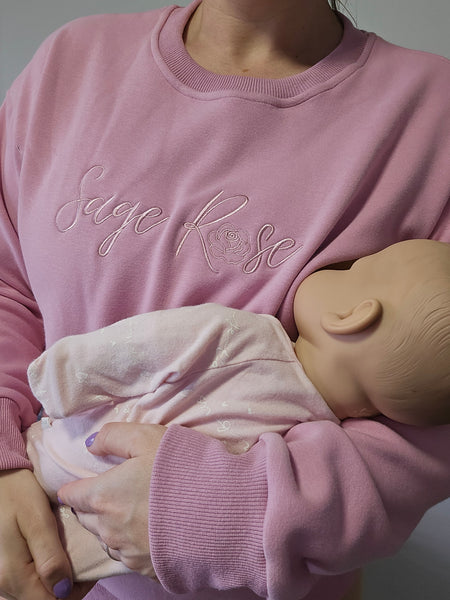 Sage Rose Feeding Jumper - Pink