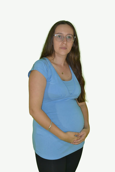 Born Maternity Breast Feeding Top (Blue)