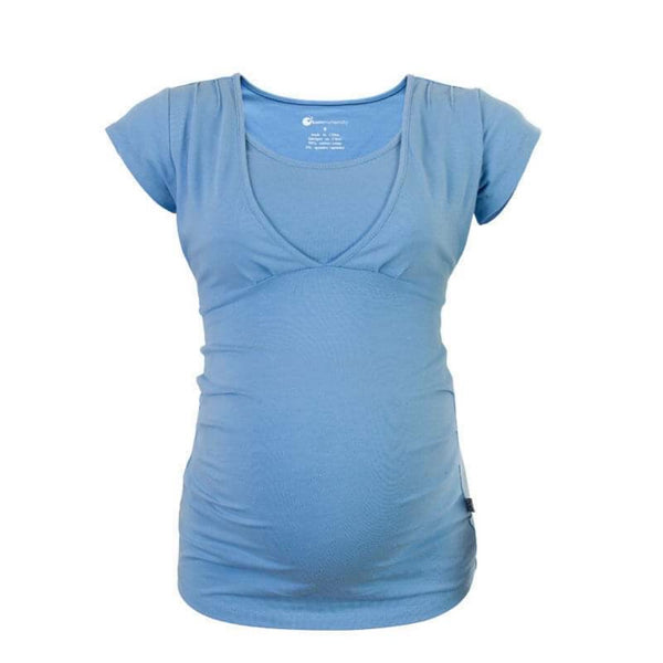 Born Maternity Casual Comfy Affordable Quality Feeding Top Blue