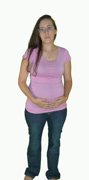 Born Maternity Short Sleeve Top (Light Pink)