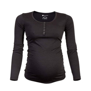 Born Maternity Casual Comfy Affordable Quality Long Sleeve Feeding Top Black