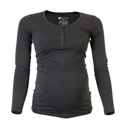 Born Maternity Casual Comfy Affordable Quality Long Sleeve Feeding Top Grey