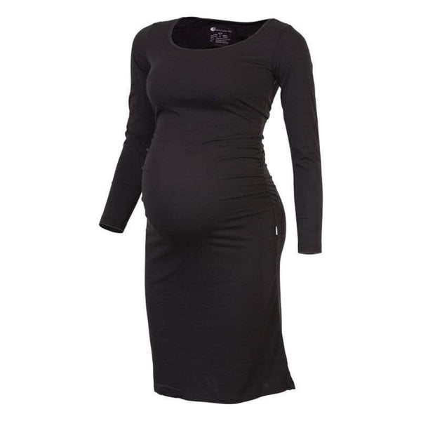 Born Maternity Casual Comfy Affordable Quality Long Sleeve Dress Black