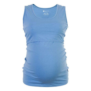 Born Maternity Casual Comfy Affordable Quality Feeding Singlet Top Blue