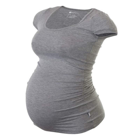 Born Maternity Casual Comfy Affordable Quality Short Sleeve Top Light Grey