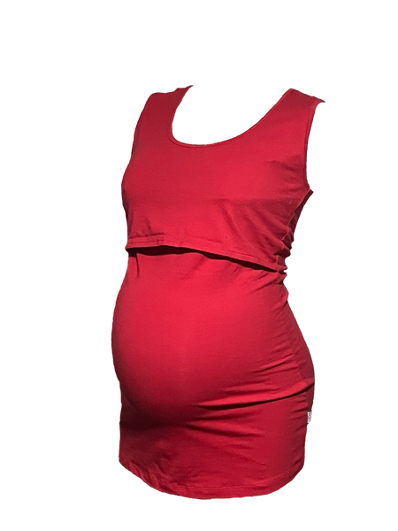 Born Maternity Casual Comfy Affordable Quality Feeding Singlet Top Red
