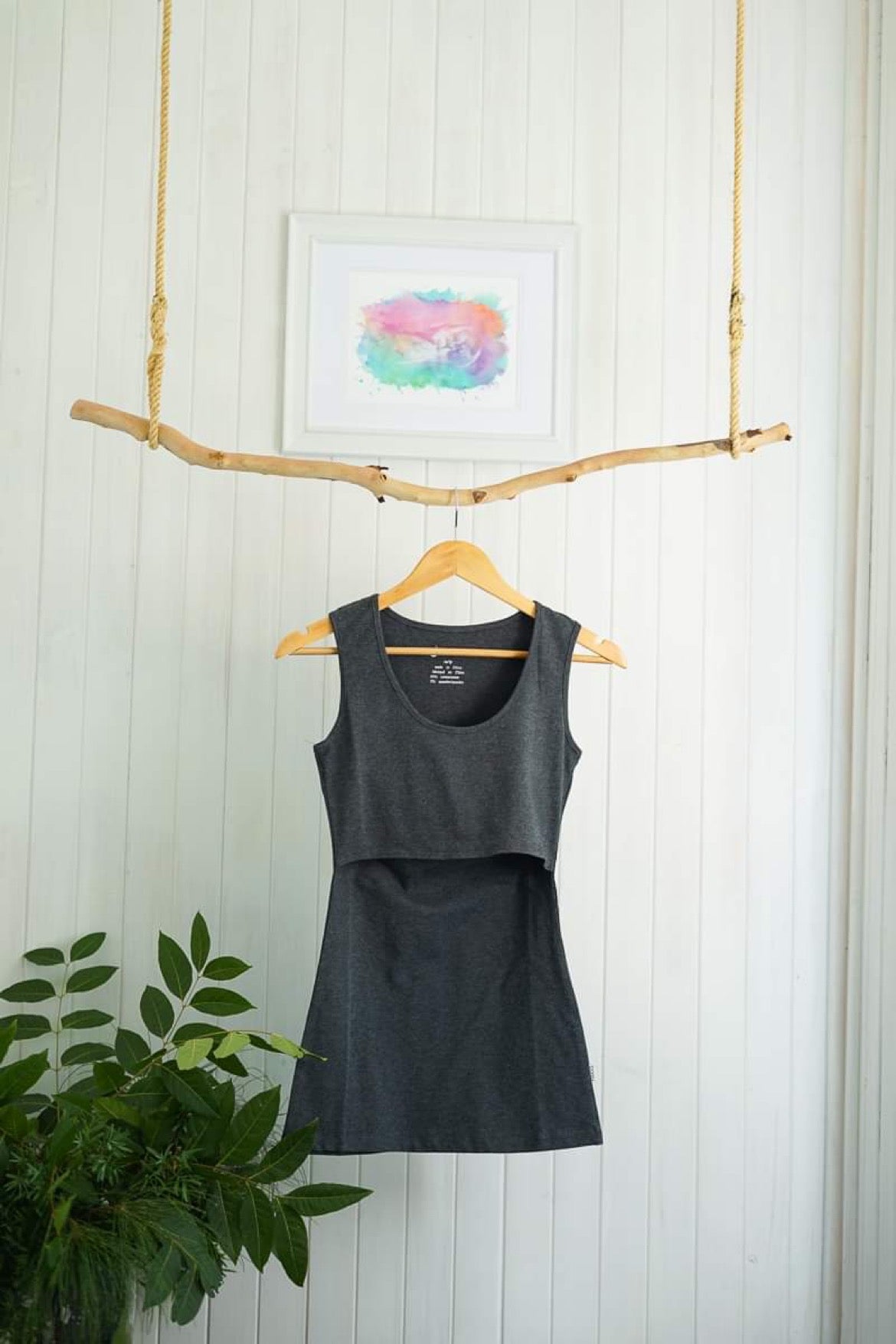 Born Maternity Breast Feeding Singlet (Grey)